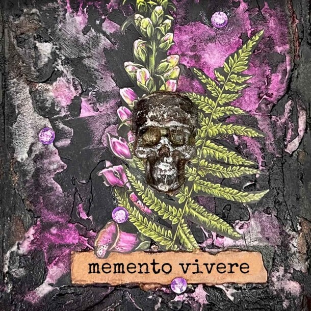 memento vivere skull by carmen mccullough